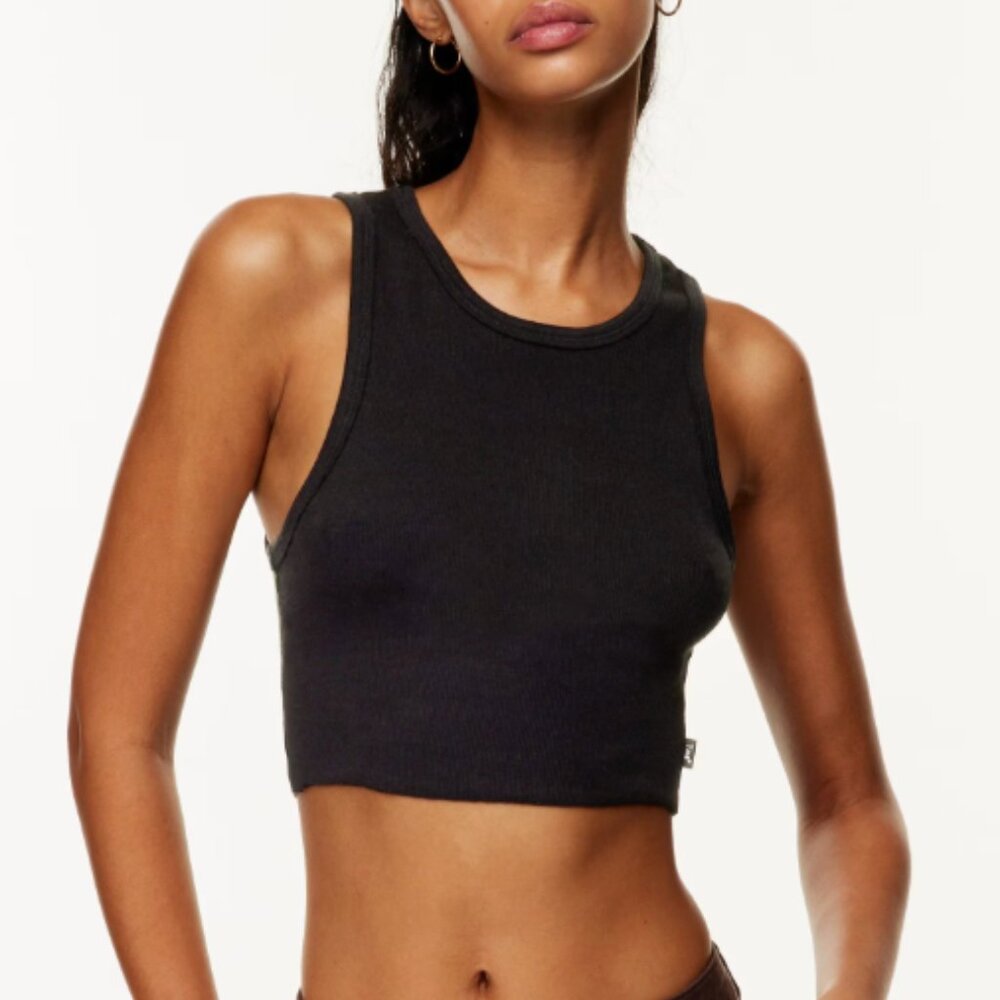 Aritzia TNA / HomeStretch™ Crew Cropped Tank / black tank top size M